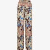 Reiss Liv Floral-print Wide-leg High-rise Woven Trousers -Whistlkes Style R04080304 MULTI M