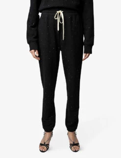 Zadig & Voltaire Roy Rhinestone-applique Cotton Jogging Bottoms 9 Zadig & Voltaire Roy Rhinestone-applique Cotton Jogging Bottoms -Whistlkes Style R04080518 NOIR ALT02