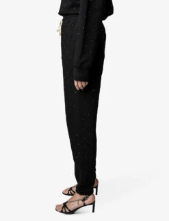 Zadig & Voltaire Roy Rhinestone-applique Cotton Jogging Bottoms 11 Zadig & Voltaire Roy Rhinestone-applique Cotton Jogging Bottoms -Whistlkes Style R04080518 NOIR ALT04