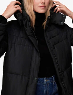 Whistles Becky Longline Recycled-polyester Puffer Coat -Whistlkes Style R04081172 BLACK ALT03
