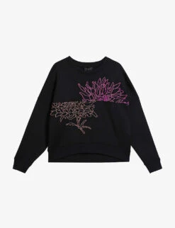 Ted Baker Flona Graphic-print Appliqué Cotton-blend Sweatshirt