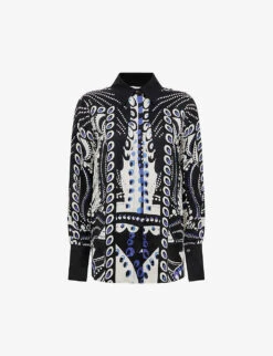 Reiss Rose Abstract-print Woven Shirt
