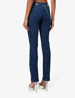 Tommy Straight-leg Mid-rise Stretch-cotton Trousers -Whistlkes Style R04086796 VARSITYPINSTRIPE ALT03