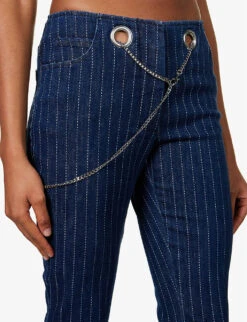 Tommy Straight-leg Mid-rise Stretch-cotton Trousers -Whistlkes Style R04086796 VARSITYPINSTRIPE ALT04