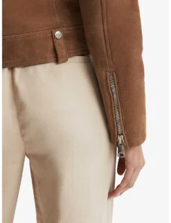 Reiss Santiago Suede Biker Jacket -Whistlkes Style R04086952 TAN ALT05