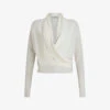 AllSaints Wasson Draped Merino-wool Cardigan -Whistlkes Style R04087345 CHALKWHITE M