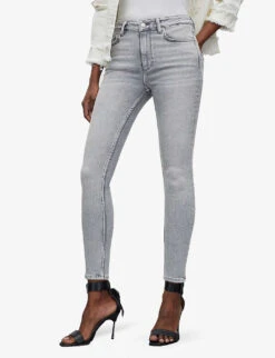 AllSaints Dax Washed Slim-leg Mid-rise Stretch-denim Jeans -Whistlkes Style R04087384 SNOWGREY ALT02
