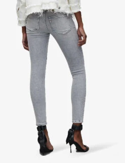 AllSaints Dax Washed Slim-leg Mid-rise Stretch-denim Jeans -Whistlkes Style R04087384 SNOWGREY ALT03