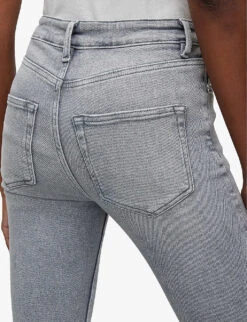 AllSaints Dax Washed Slim-leg Mid-rise Stretch-denim Jeans -Whistlkes Style R04087384 SNOWGREY ALT05