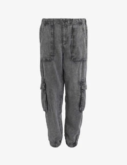 AllSaints Frieda High-rise Tapered-leg Denim Cargo Trousers