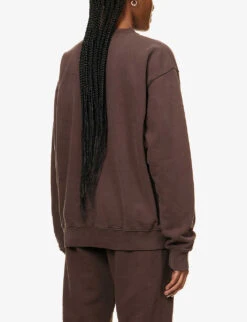 Health And Wellness Club Cotton-jersey Sweatshirt -Whistlkes Style R04090260 CHOCOLATEWHITE ALT03