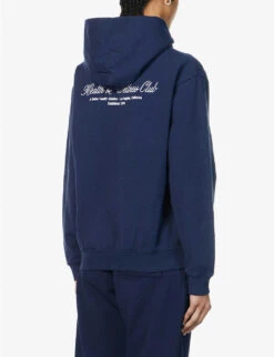 Health Club Logo-print Cotton-jersey Hoody -Whistlkes Style R04090280 NAVYWHITE ALT02