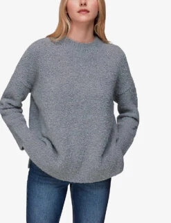Whistles Relaxed-fit Knitted Boucle Jumper -Whistlkes Style R04091422 GREY ALT02