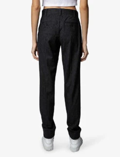 Zadig & Voltaire Prune Tapered Mid-rise Woven Trousers -Whistlkes Style R04093864 ANTHRACITE ALT03