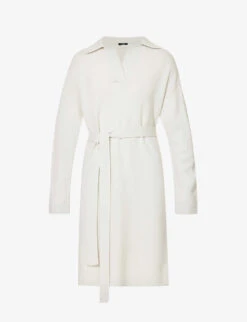 Joseph Belted Merino Wool Knitted Mini Dress