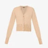 Joseph V-neck Brushed Wool-cashmere Blend Knitted Cardigan -Whistlkes Style R04095121 LIGHTCAMEL M