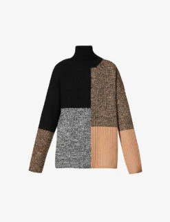 Joseph High-neck Colourblock Wool-knit Collage Jumper
