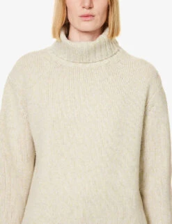 Joseph Roll-neck Relaxed-fit Wool And Cashmere-blend Knitted Jumper -Whistlkes Style R04095159 PUTTYMELANGE ALT04