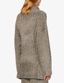 Joseph Metallic Relaxed-fit Knitted Jumper -Whistlkes Style R04095162 SILVER ALT03