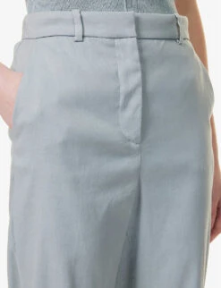 Joseph Trina Straight-leg Mid-rise Linen-blend Trousers -Whistlkes Style R04095267 DUSTYBLUE ALT04