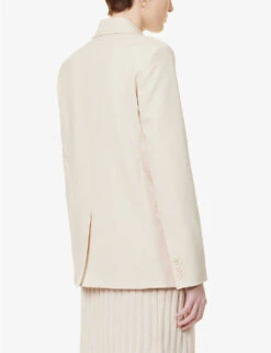 Joseph Jaden Double-breasted Regular-fit Stretch-wool Blazer -Whistlkes Style R04095270 MAPLEWOOD ALT03