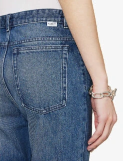 Isabel Marant Etoile Nea Mid-rise Tapered-leg Jeans -Whistlkes Style R04096988 BLUE ALT05