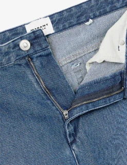 Isabel Marant Etoile Nea Mid-rise Tapered-leg Jeans -Whistlkes Style R04096988 BLUE ALT06
