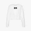 Calvin Klein 1996 Lounge Logo-print Cotton-jersey Sweatshirt -Whistlkes Style R04097653 WHITE M