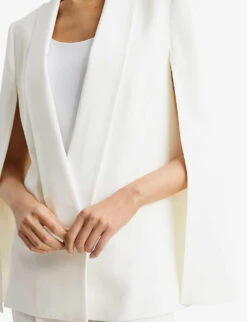 Reiss Yana Tuxedo-style Woven Cape -Whistlkes Style R04098638 CREAM ALT04