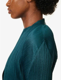 April Pleated Knitted Cardigan -Whistlkes Style R04100456 68VIRIDIAN ALT04