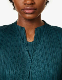 April Pleated Knitted Cardigan -Whistlkes Style R04100456 68VIRIDIAN ALT05