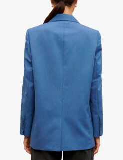 Maje Single-breasted Woven Blazer -Whistlkes Style R04101485 BLEUS ALT03
