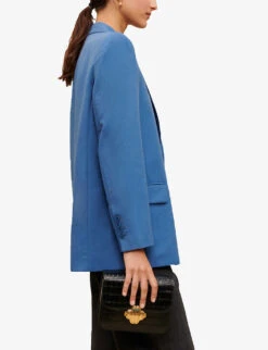 Maje Single-breasted Woven Blazer -Whistlkes Style R04101485 BLEUS ALT04