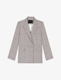 Maje Checked Double-breasted Wool-blend Blazer