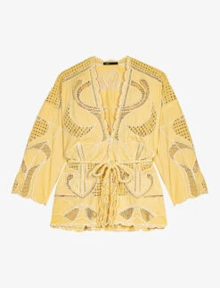 Maje Crochet-panel Cotton Jacket