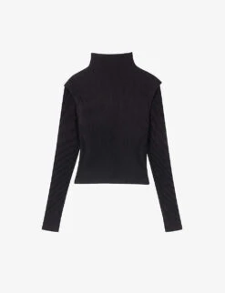 Maje High-neck Stretch-knit Jumper