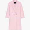 Maje Guirose Double-breasted Peak-lapel Wool-blend Coat -Whistlkes Style R04101769 ROSES M