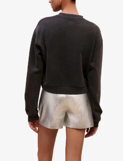 Maje Wild Soul Tiger-print Cotton-jersey Sweatshirt -Whistlkes Style R04101778 NOIRGRIS ALT03