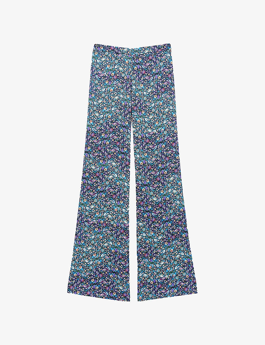Sandro Donelo Floral-print Flared-leg Woven Trousers 3 Sandro Donelo Floral-print Flared-leg Woven Trousers