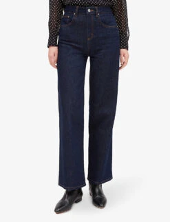 CLAUDIE PIERLOT Platon Wide-leg Mid-rise Jeans -Whistlkes Style R04103279 DENIMJEAN ALT02