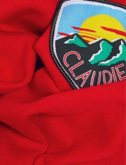 CLAUDIE PIERLOT Chico Logo-patch Cropped Cotton Hoody -Whistlkes Style R04103462 ROUGES ALT04