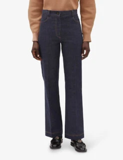 CLAUDIE PIERLOT Paolocourt High-rise Stretch-denim Trousers -Whistlkes Style R04104793 DENIMJEAN ALT02