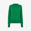 Whistles Mae Mock-neck Cotton-blend Jumper -Whistlkes Style R04105476 GREEN M