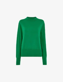 Whistles Mae Mock-neck Cotton-blend Jumper