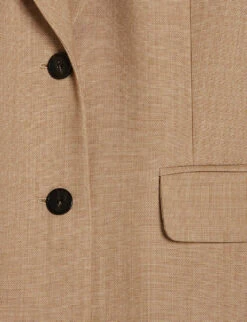 CLAUDIE PIERLOT Vitalia Single-breasted Notched-lapel Stretch-woven Blazer -Whistlkes Style R04107654 NATURELS ALT04