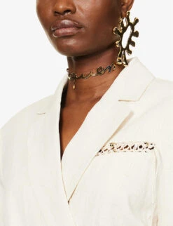 Jacquemus La Veste Tibau Beaded-trim Linen-blend Blazer 12 Jacquemus La Veste Tibau Beaded-trim Linen-blend Blazer -Whistlkes Style R04107844 OFFWHITE ALT04