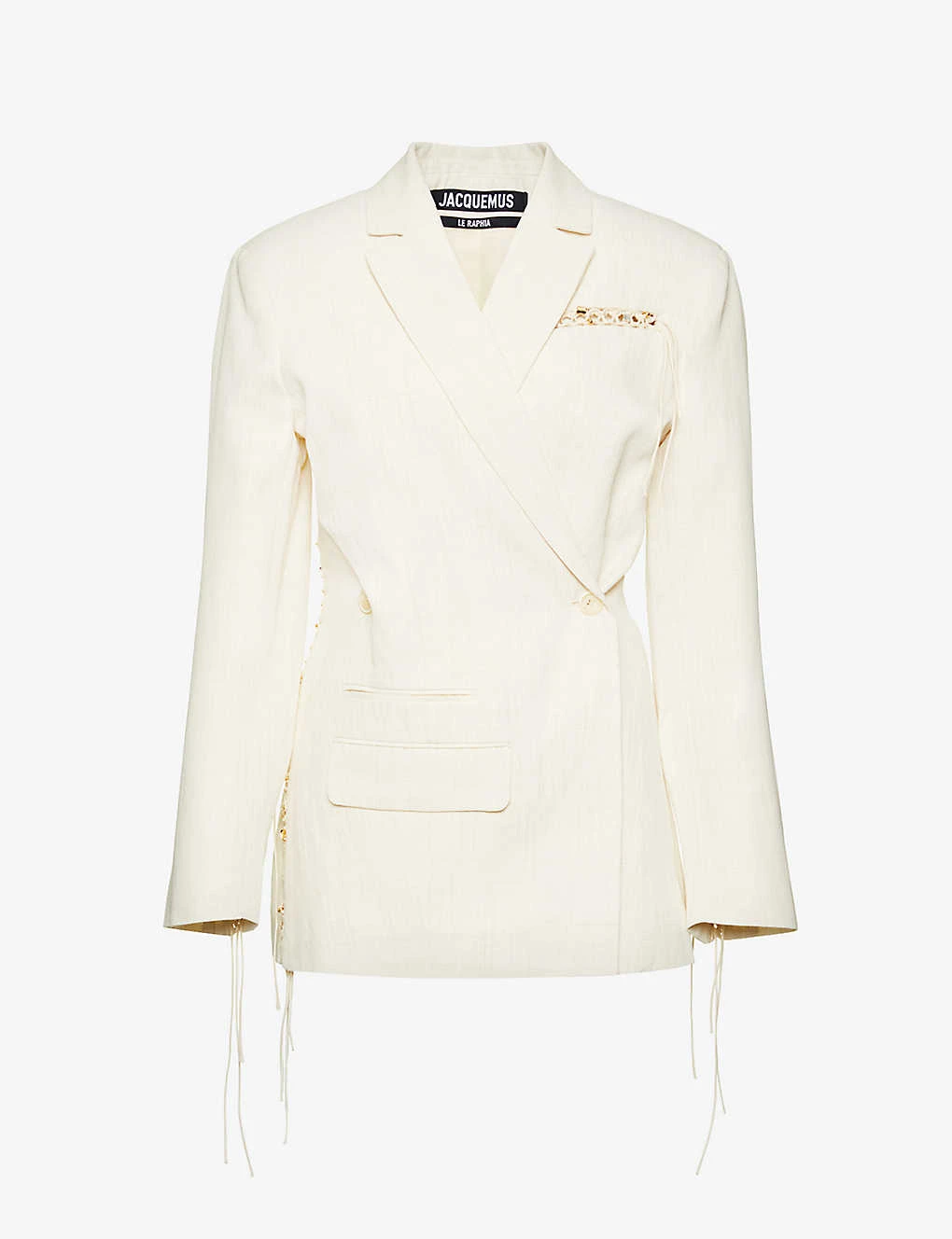Jacquemus La Veste Tibau Beaded-trim Linen-blend Blazer 3 Jacquemus La Veste Tibau Beaded-trim Linen-blend Blazer