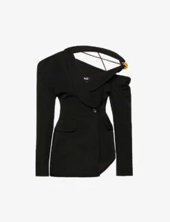 Jacquemus La Veste Baska Asymmetric-neckline Wool Blazer