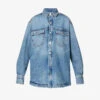 Liam Contrast-stitch Relaxed-fit Denim Jacket -Whistlkes Style R04109107 BLUE M