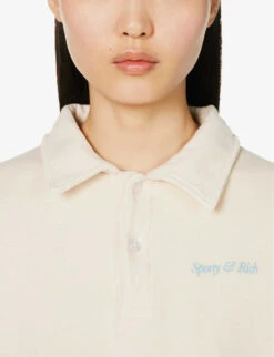 Logo-embroidered Cotton-jersey Polo Shirt -Whistlkes Style R04115918 CREAMPARADISE ALT04